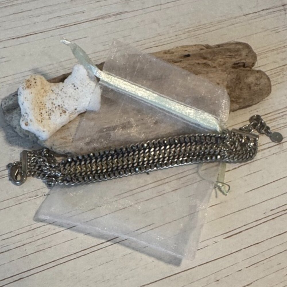 Stella & Dot Bracelet - Strands of Gold, Silver and Blue